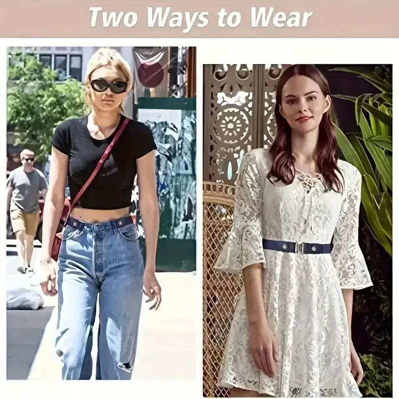 Canvas Adjustable Elastic Waist Band Invisible Belt Buckle-Free Belts for Women Men Jean Pants Dress No Buckle Easy To Wear