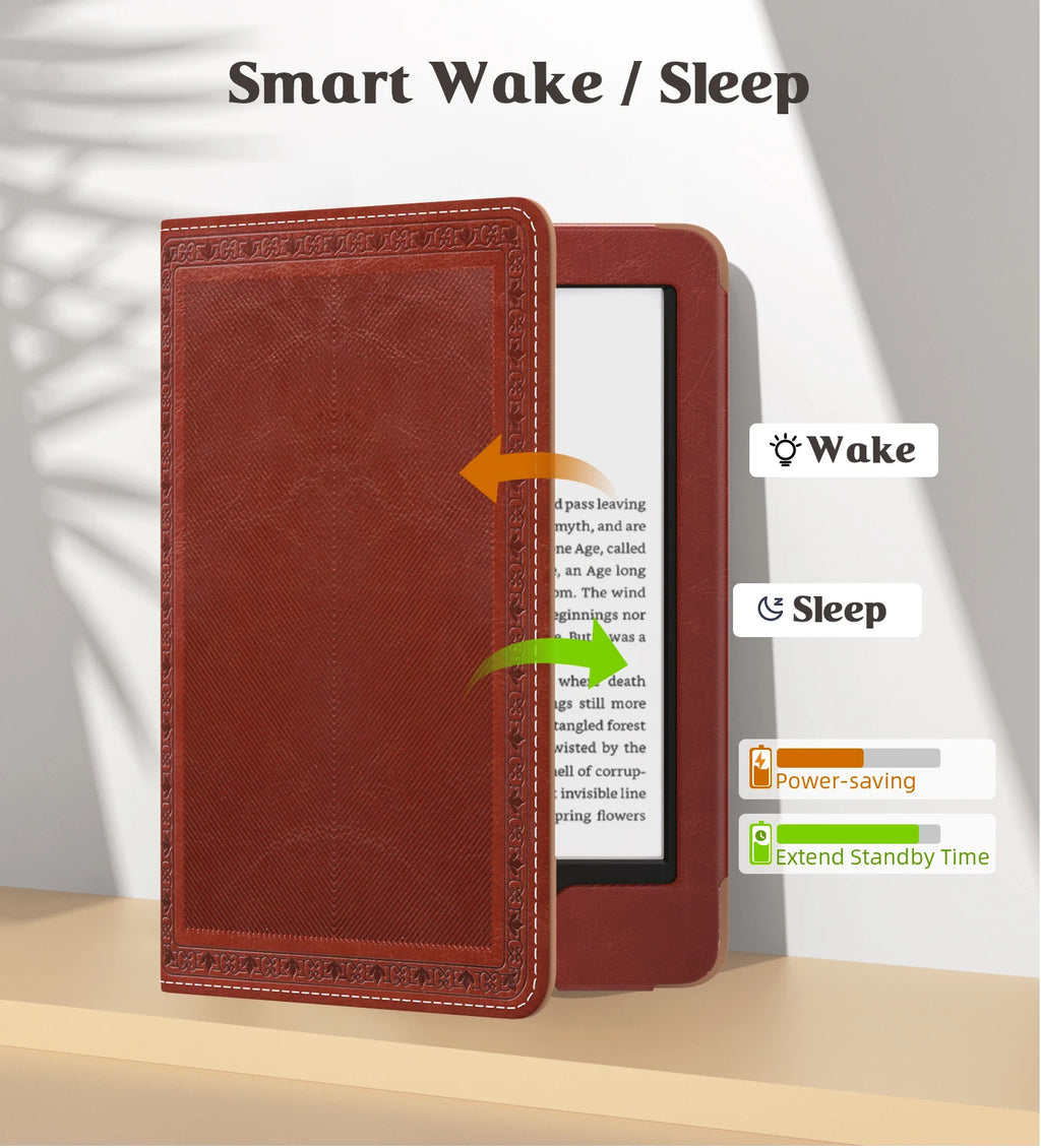 Case for 6" Kindle(11th Generation, 2024/2022 Release)/(10th Gen,2019)/Kindle(8th Gen, 2016), Ultra Lightweight PU Shell Cover