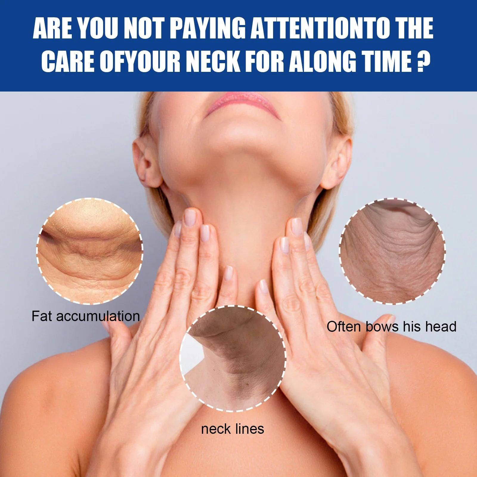 EELHOE Collagen Neck Cream Neckline Moisturizing Tightening Lifting Remove Facial Fine Lines Double Chin Skin Care Products 20g
