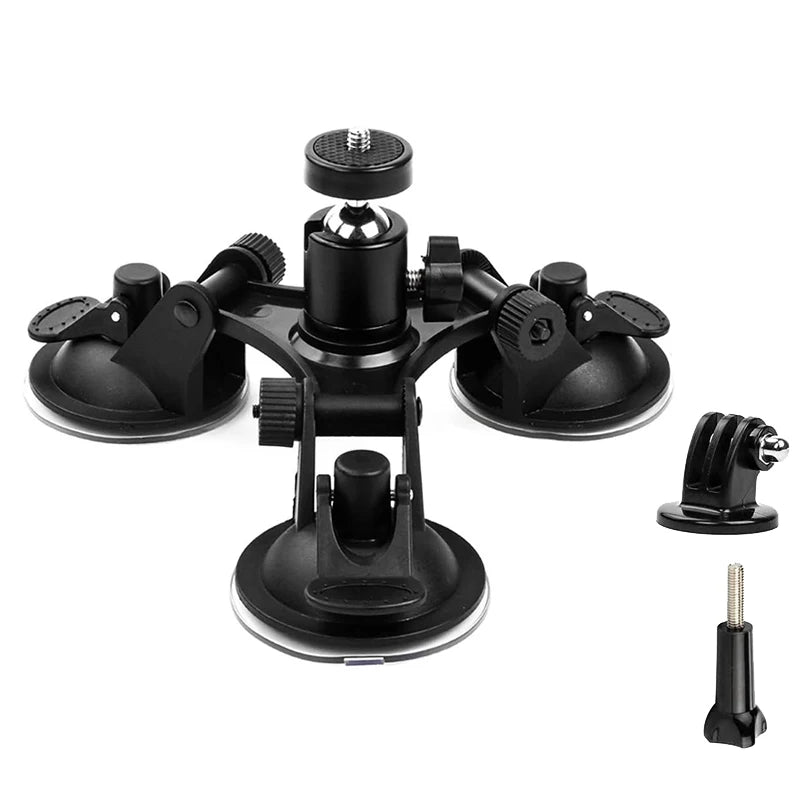 Suction Cup Camera Car Mount With Tripod Adapter Phone Holder for GoPro Hero 13 12 11 10 9 8 DJI Osmo 360 Action 5 Pro 6 4 Insta