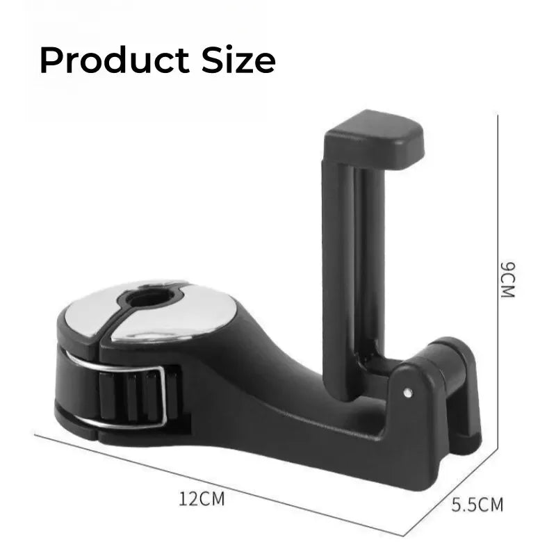 2-in-1 Multi-functional Car Headrest Phone Holder Hidden Rear Seat Lock Type Mobile Phone Hook for Vehicle