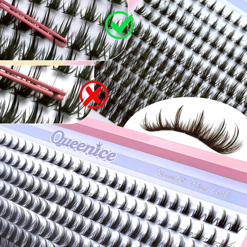Manga Lash Wispy Anime Lash Extensions 8-16Mm Cluster Eyelash Extensions, D-Curly Individual Lashes, Reusable, Beginner-Friendly