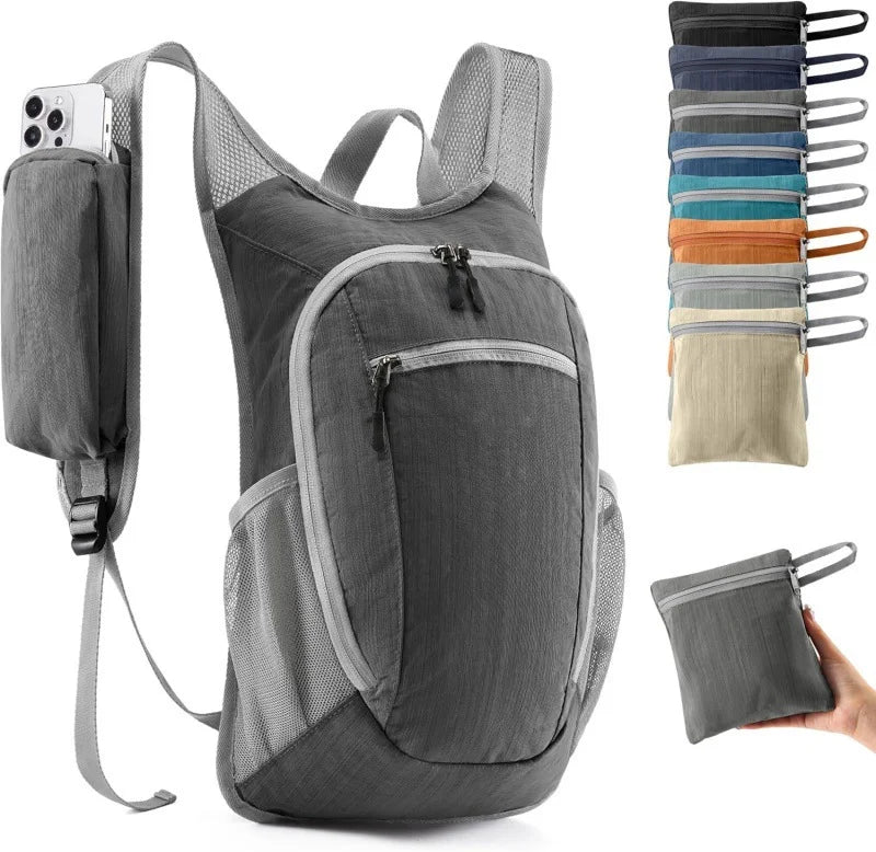 Compact Lightweight Day Hiking Backpack Foldable with Storage Pouch, Great for Short Outdoor Escapes