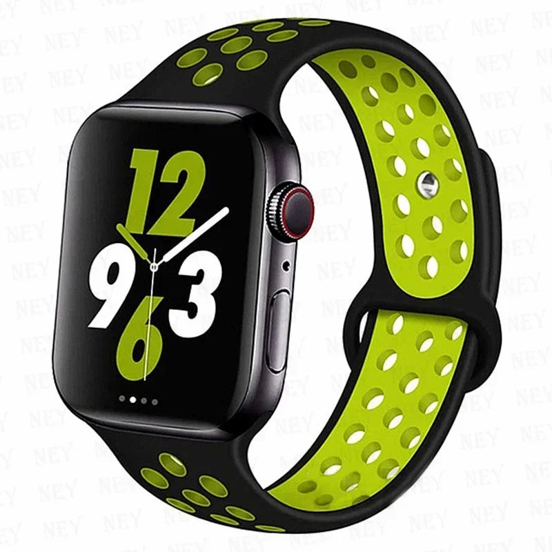 Sport Strap For Apple Watch Band 45mm 49mm 44mm 40mm 41mm 42mm Silicone bracelet correa iWatch Ultra 2 Series 9 8 SE 7 6 5 4 3