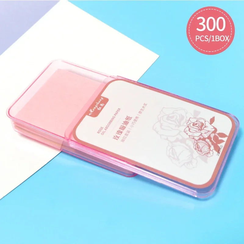 Scented Oil Blotting Paper 300 Sheets Bamboo Charcoal Green Tea Portable Boxed for Facial Shine Removal