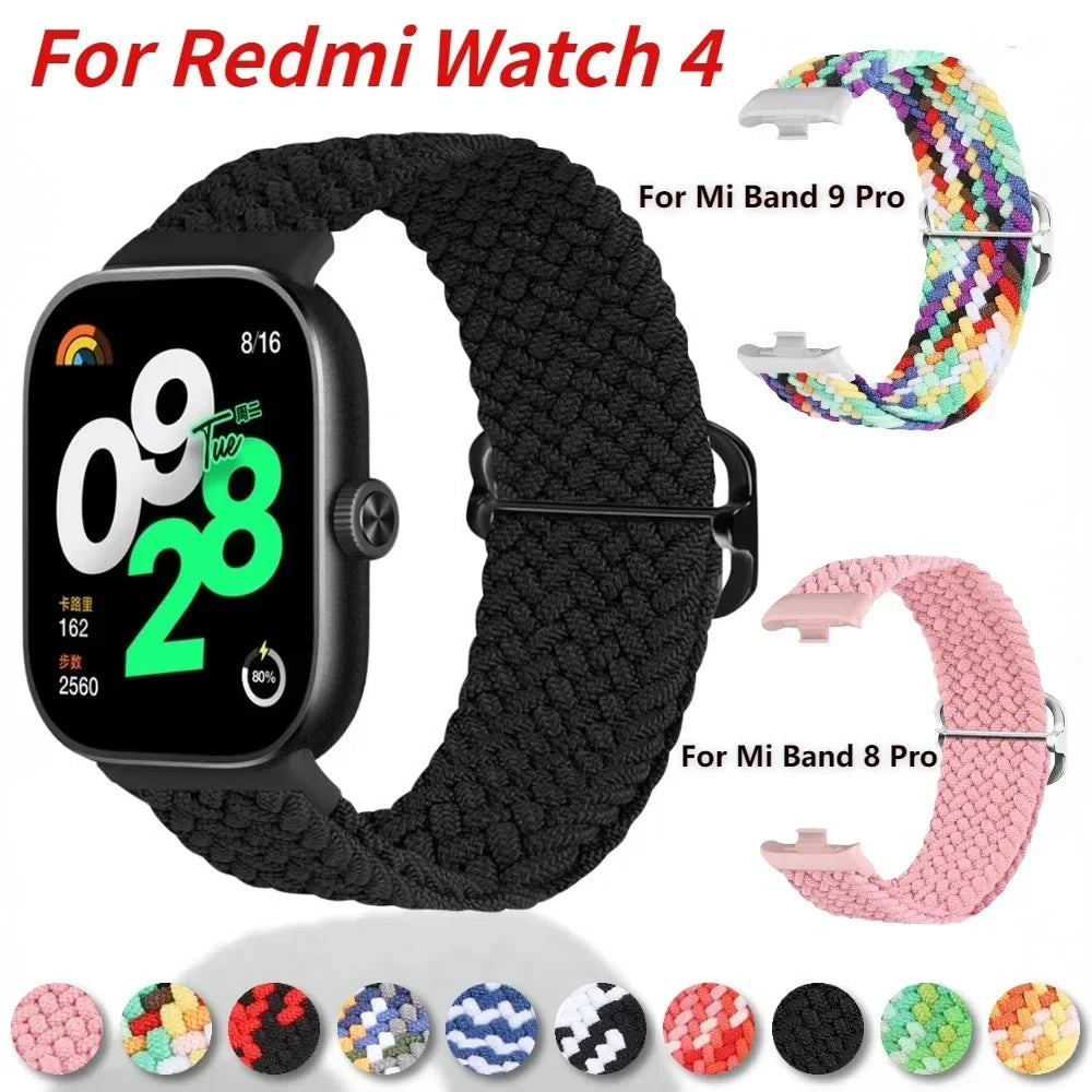 Nylon Strap for Xiaomi Redmi Watch 4/5/6 Adjustable Wristband Sport Watchband for Mi band 9 Pro/Mi Band 8 Pro Belt Accessories