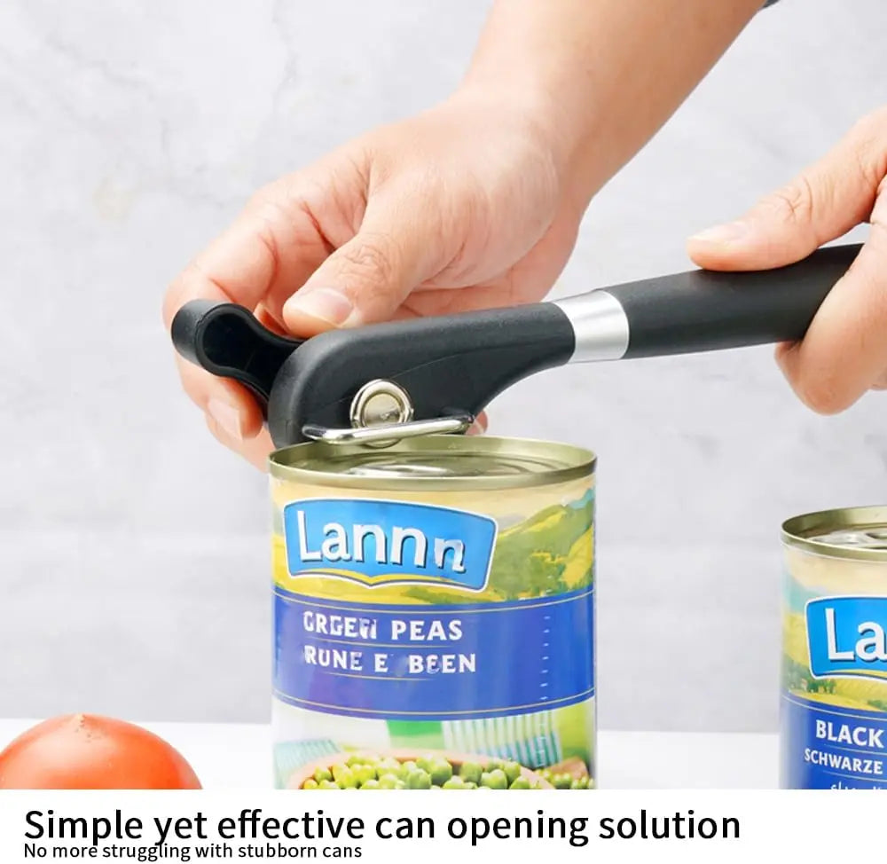 Heavy Duty Manual Can Opener Sturdy Stainless Steel with Comfort Grip It Also Functions As A Multi-functional Bottle Opener.