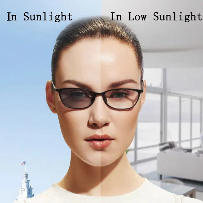Photochromic Optical Lens Grey A Pair Prescription Aspheric Myopia Presbyopia Scratch-Resistant 1.56 Index Color Eyeglasses