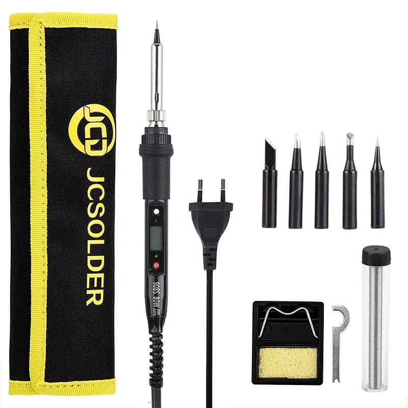 JCD Electric Soldering Iron 80W LCD Digital Display Adjustable Temperature Soldering Iron Tips 220V/110V Welding Solder Tools