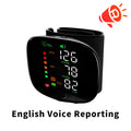 LED Screen Wrist Blood Pressure Monitor English Voice Broadcast Rechargeable Blood Pressure Measuring Device Measurement Record