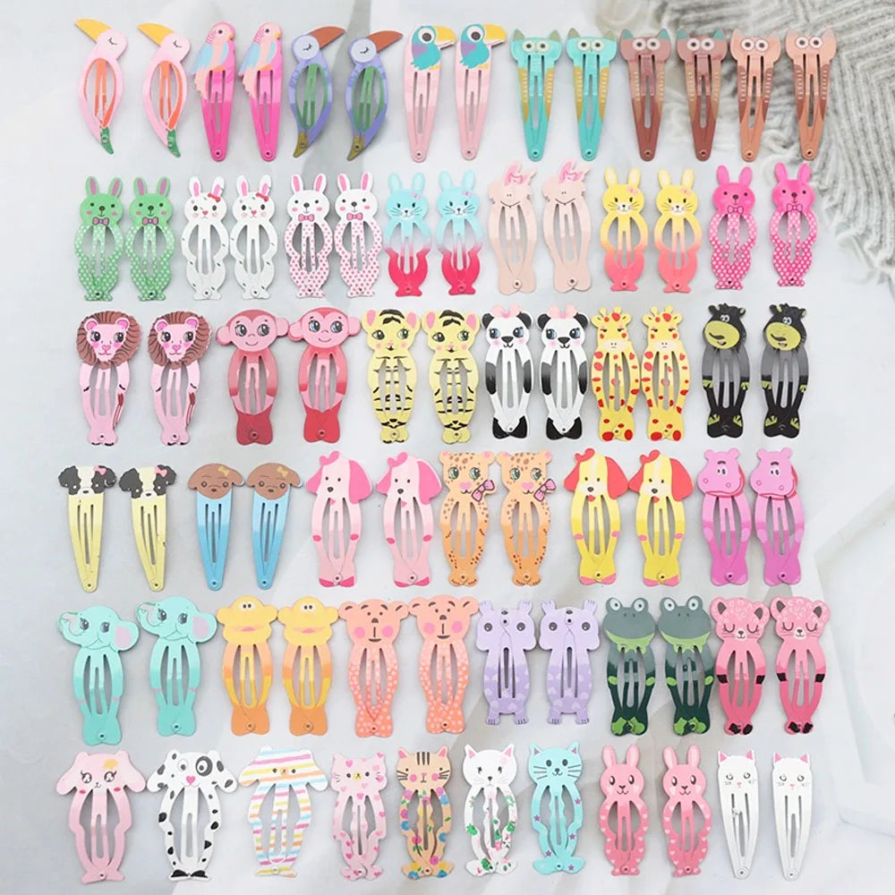 Korean Style Women Hair Accessories Cartoon BB Hair Clip Flower Hairclip Cute Headdress Print Alloy Hairpins for Girls