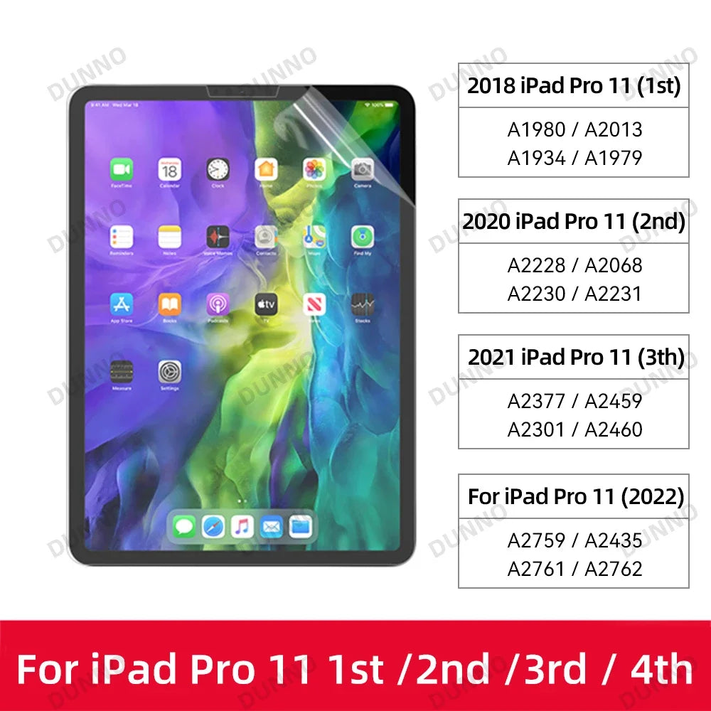 2pcs for iPad Air 2024 Pro 11/13 M4 Screen Protector Film  Paper Feel Matte PET Painting for iPad 7th 8th 9th 10th Generation