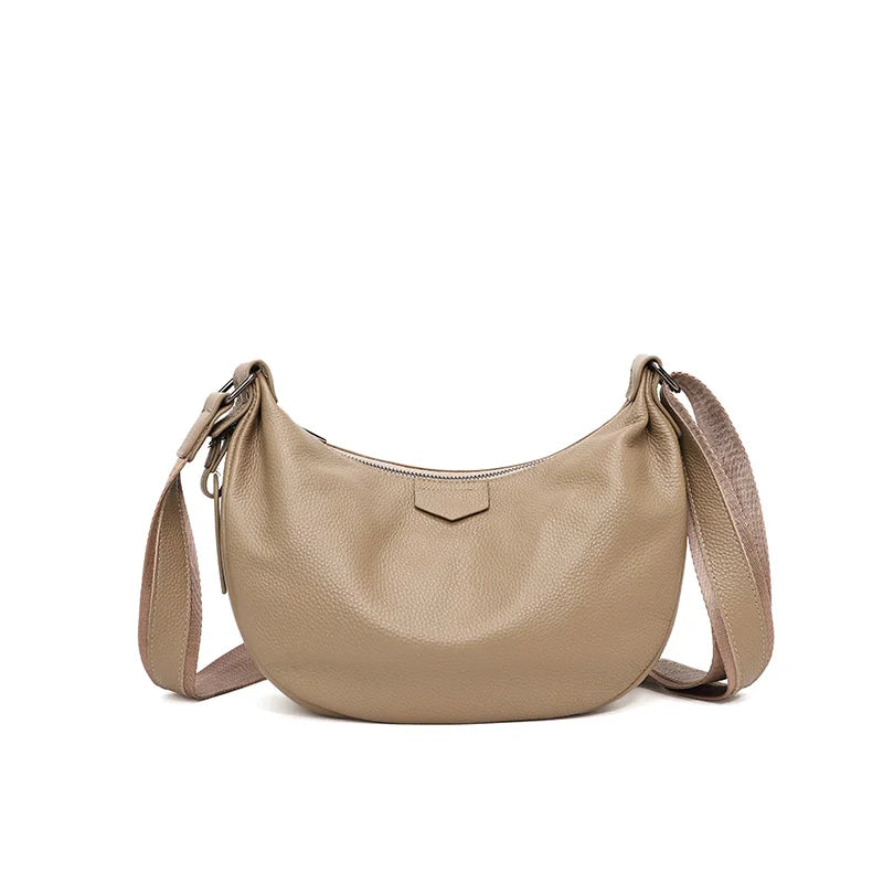 Women's Natural Cow Leather Bag Female Retro Cowhide Crossbody Bag Ladies Large Capacity Shoulder Bag for Middle Aged Women 2025