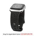 Hot Engraved Pattern Silicone Band For Apple Watch 42mm 46mm 38mm 40mm 41mm Sport Loop Strap For Iwatch Series 10 9 8 Ultra 7 6