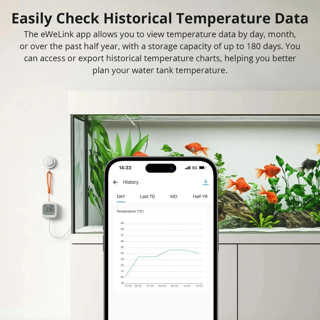 SONOFF SNZB-02LD SNZB 02LD SONOFF Zigbee Thermometer with Probe IP65 for Fridge Pool Fish Tank Need Hub with Bridge Alexa Alice