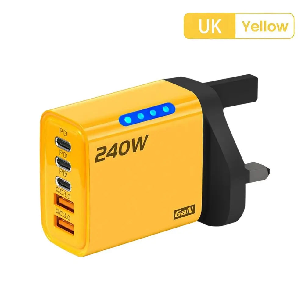 USB Type C 240W GaN Charger Fast Charging PD Quick Charger 3.0 Wall Adapter EU/US Charging Plug For iPhone Xiaomi Samsung Huawei
