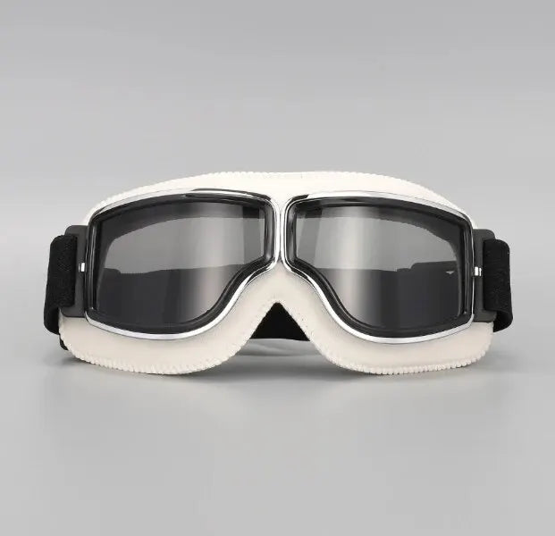 Motorcycle Glasses Windproof Motorcycle Helmet Glasses Sunglasses Retro Universal Folding Leather Retro Motorcycle Accessories