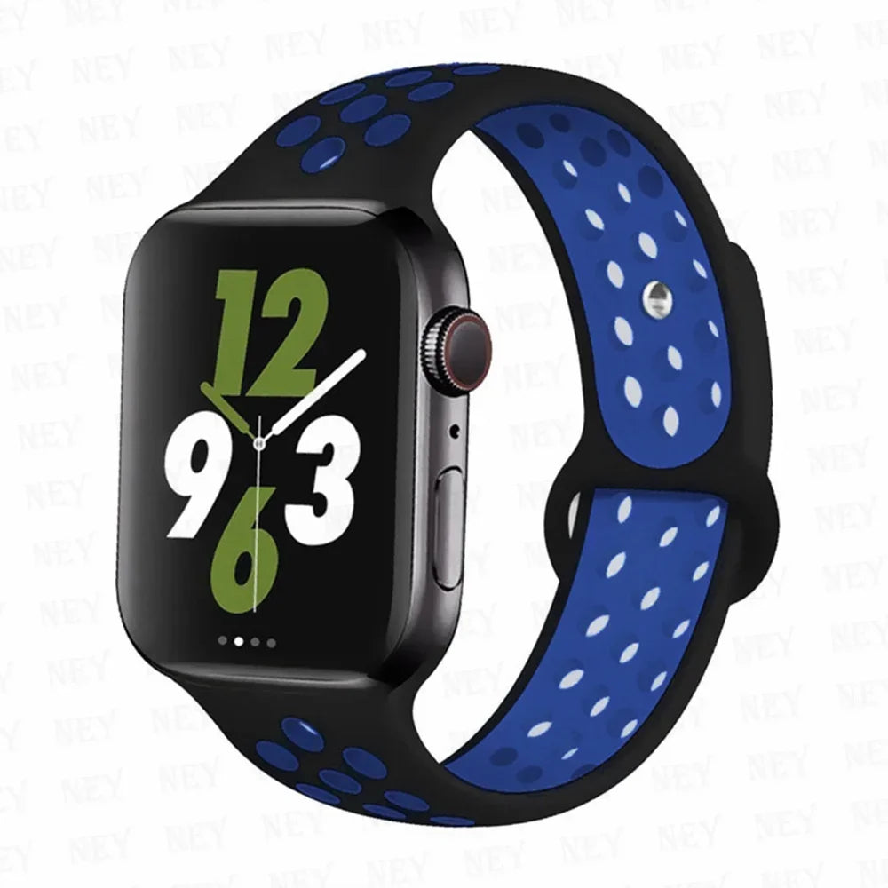Sport Strap For Apple Watch Band 45mm 49mm 44mm 40mm 41mm 42mm Silicone bracelet correa iWatch Ultra 2 Series 9 8 SE 7 6 5 4 3