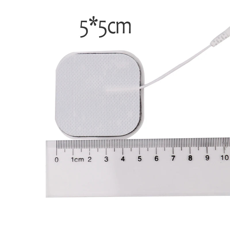 20/100p 5x5cm TENS Ems Nerve Muscle Stimulator Electrode Pads Gel Electrode Pads Tens Electrodes Acupuncture Machine 2mm Plug