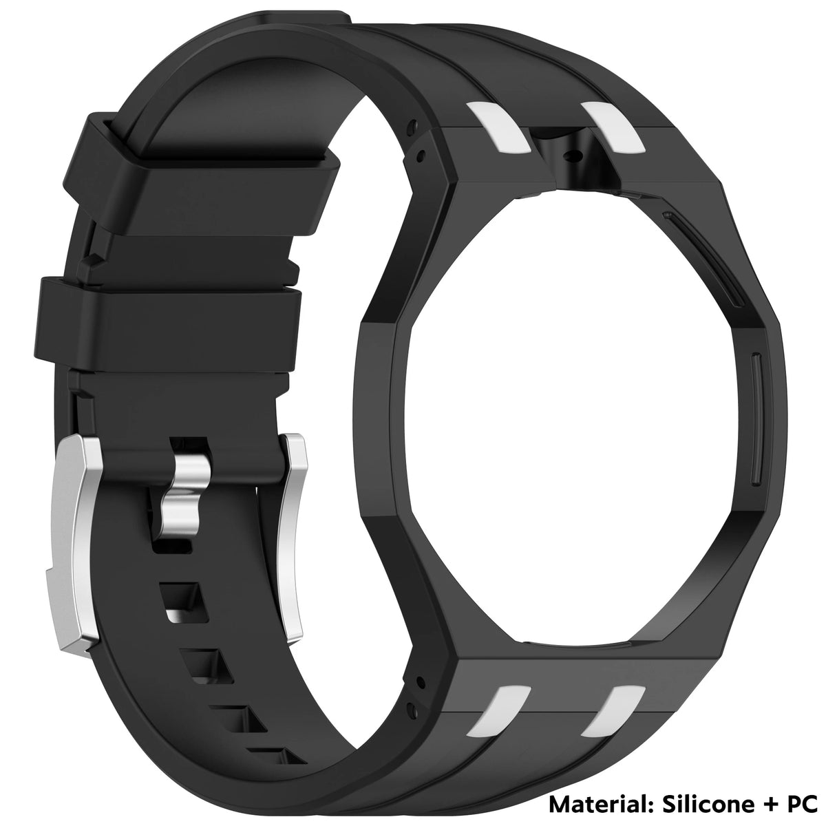 2 IN 1 PC Mod Kit Case Frame +Strap for Swatch AP Royal Pop Modification Integrated Silicone Matte Cover Bumper Band Accessories
