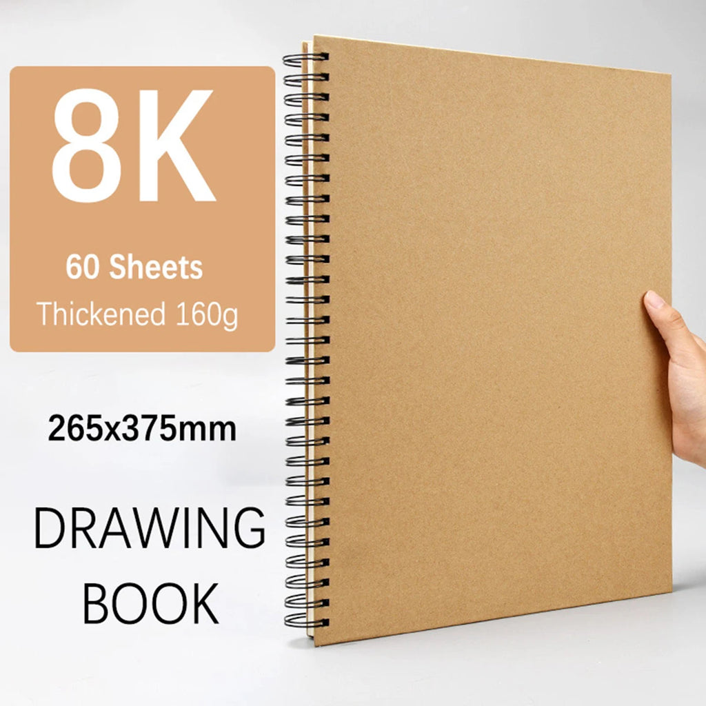 Art Sketchbook 160gsm 30 Sheets/60 Pages Drawing Watercolor Spiral Notebook For Sketching