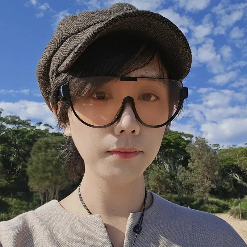Vintage Semi-round Sunglasses Women Fashion Monoblock Outdoor Goggle Shades Trending New Design UV400 Eyewear