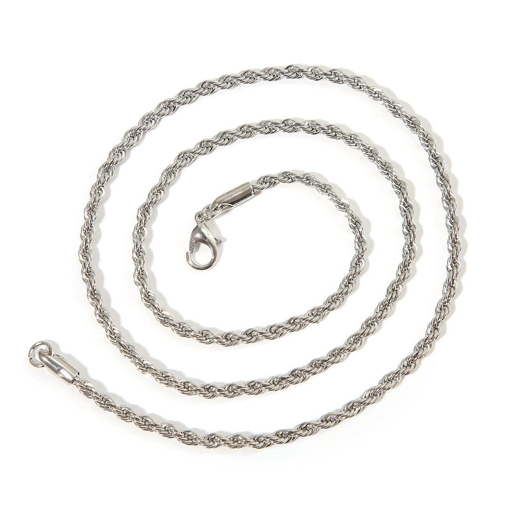 New Simple Classic Rope Chain for Men Women Necklace Casual Punk Stainless Steel Figaro Twisted Cuban Chain Necklace Jewelry