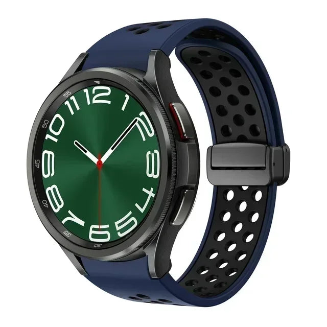 Magnetic Silicone Band for Samsung Galaxy Watch 6 Classic 43 47mm 4 42 46mm 5 Pro 45mm No Gaps Loop Strap for 4/5/6 40 44mm