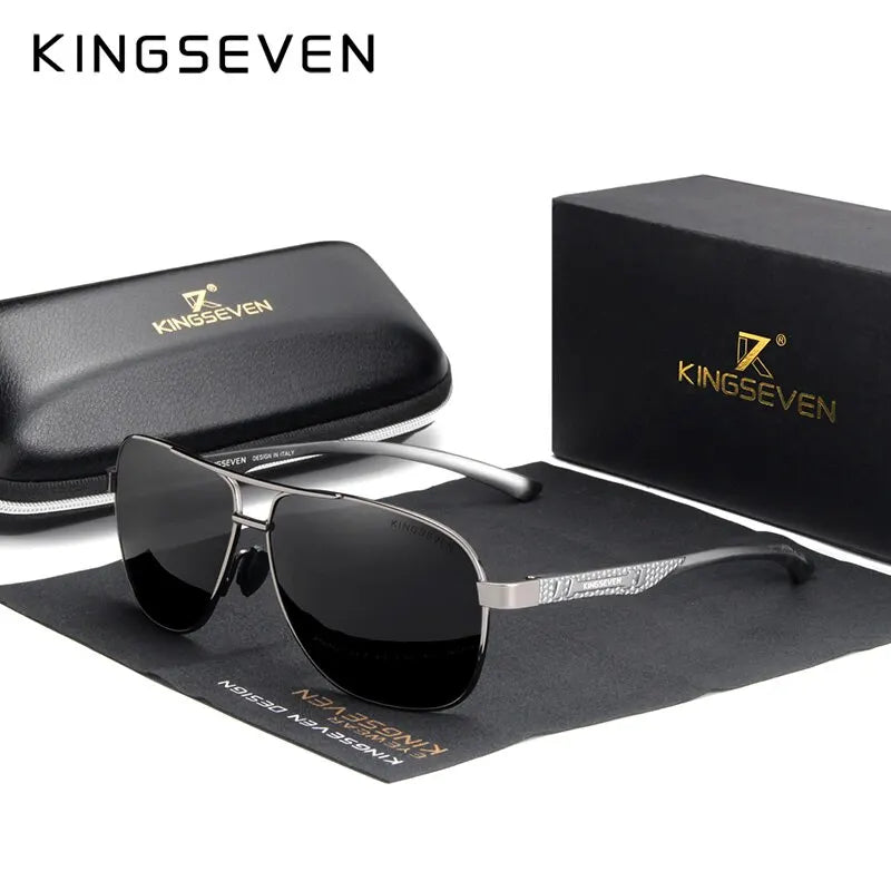 KINGSEVEN 2024 Polarized Men Aluminum Sunglasses UV400 Mirror Male Women for Men Fashion Eyewear Driving Sun Glasses