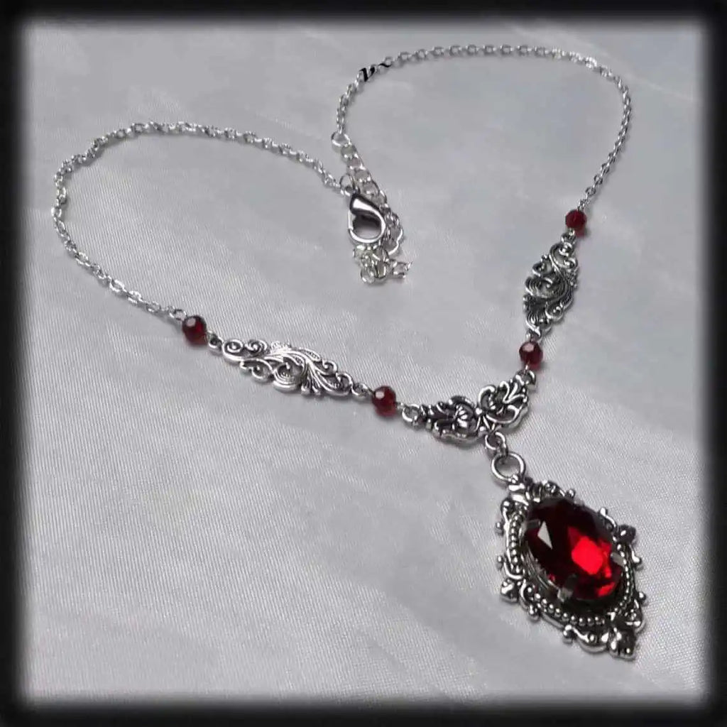Purple Magic Water Drop Necklace,Gothic Jewelry,Witch Accessory,Pagan, Victorian,Carved,Mystery,Vampire,Choker For Women Girls