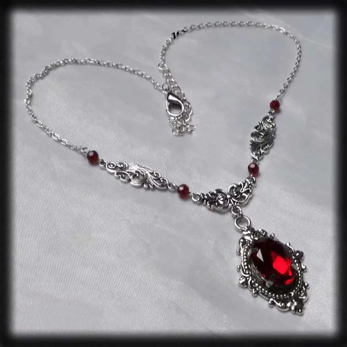 Purple Magic Water Drop Necklace,Gothic Jewelry,Witch Accessory,Pagan, Victorian,Carved,Mystery,Vampire,Choker For Women Girls