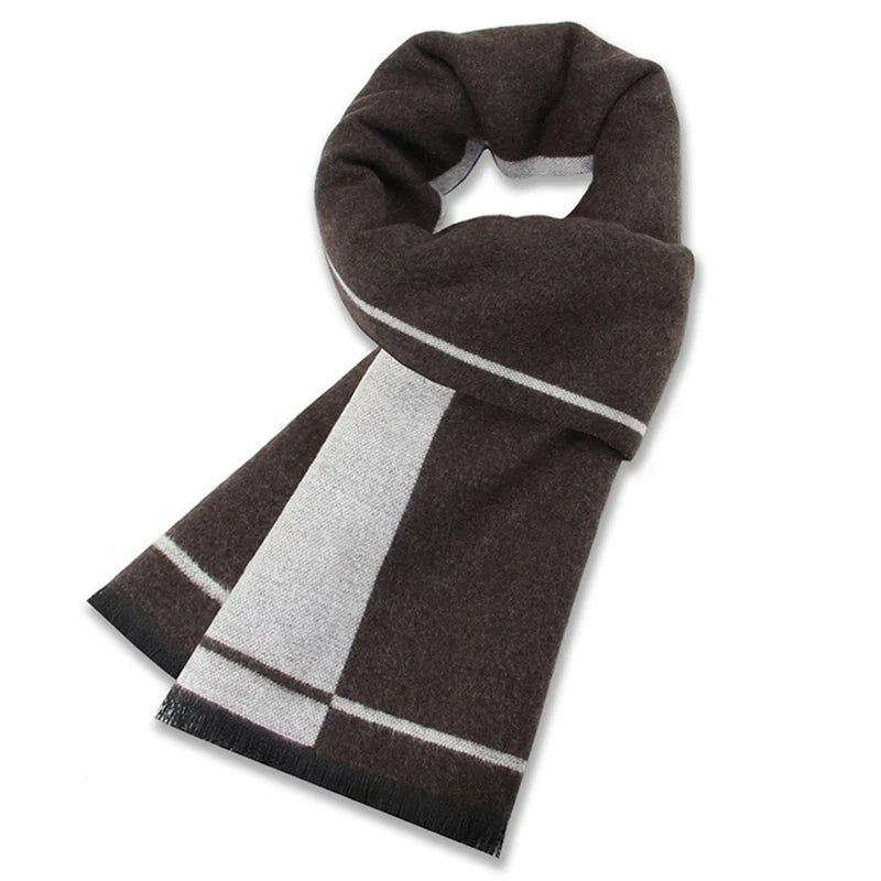 Plaid Scarf Man Black Winter Warm Wool Scarf For Men Cashmere Scarves Casual Male Long Pashmina Outdoor Shawls Man Muffler Gift