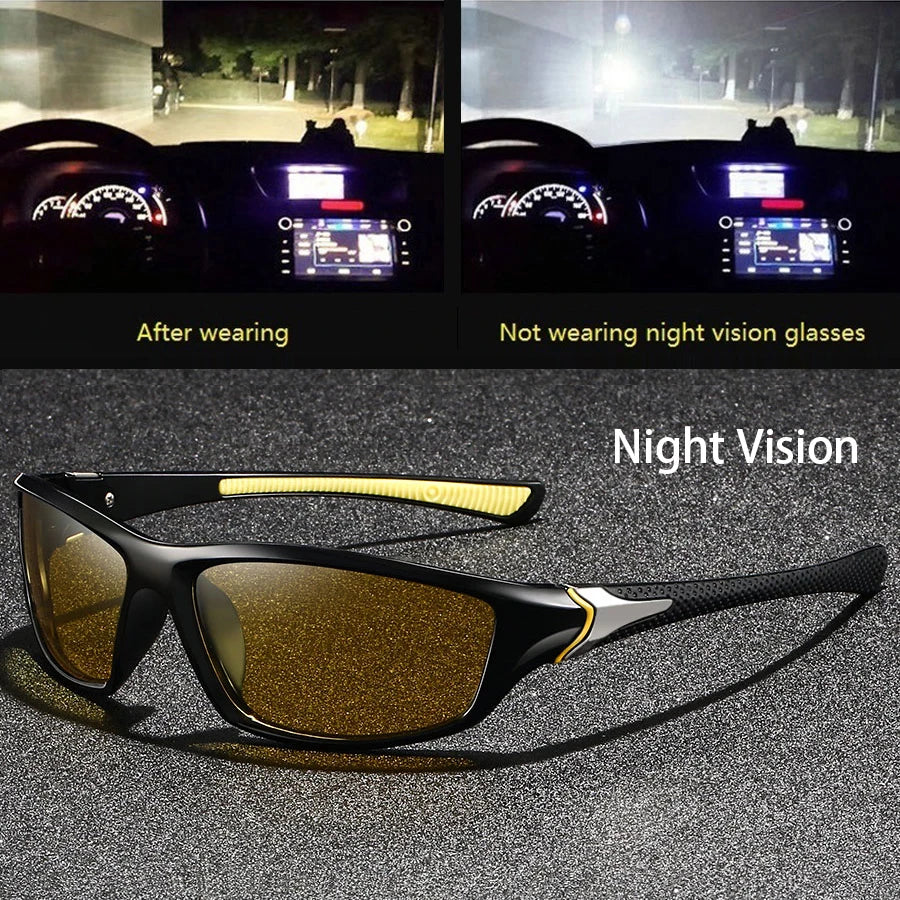 Fashion Vintage Square Frame Unisex Night Vision Glasses Reduce Visual Fatigue Lenses Anti-Glare Anti-Reflective Eyewear