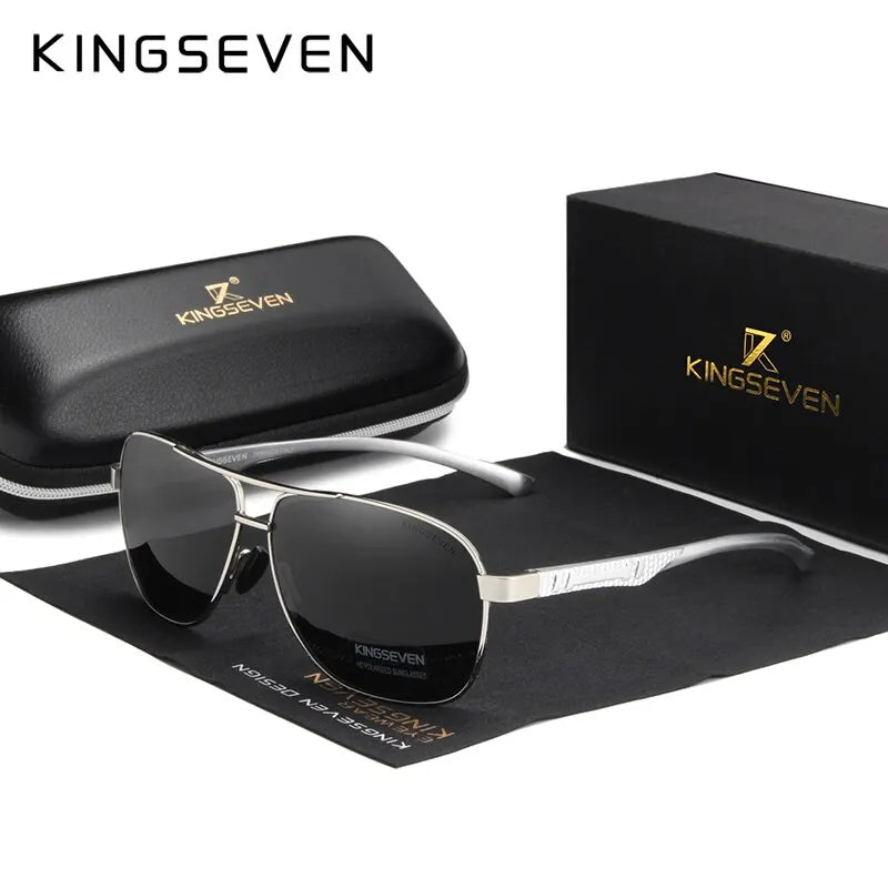 KINGSEVEN 2024 Polarized Men Aluminum Sunglasses UV400 Mirror Male Women for Men Fashion Eyewear Driving Sun Glasses