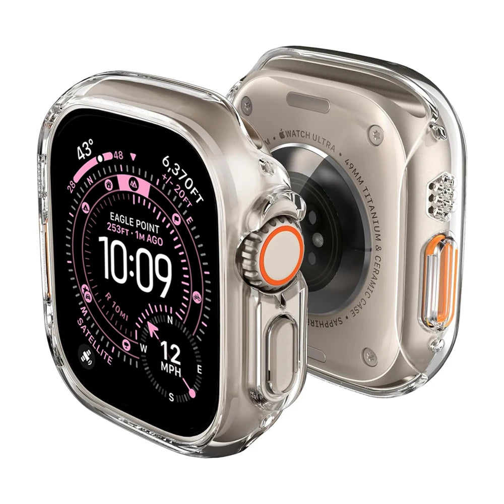 Cover For Apple Watch Case Ultra 3 2 49mm strap Accessories Hard PC Bumper Shell screen Protector iwatch series ultra 49 mm band