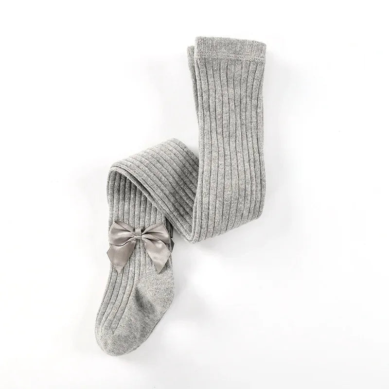 Spring Autumn Baby Girls Tights Cotton Knitting Tights for Girls Fashion Bowknot Children Girls Pantyhose Soft Leggings