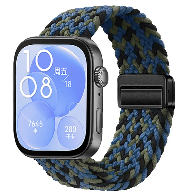 Magnetic Buckle Strap for Huawei Watch Fit 3/4/4 Pro Nylon Loop Bracelet Correa for Huawei Watch Fit 5/Fit 5 Pro Smart Wristband