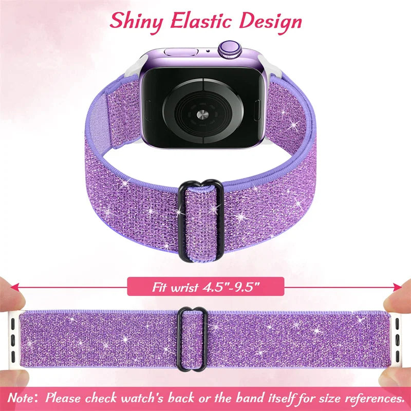 Scrunchie Strap for Apple watch Ultra 49mm band 45mm 44/46mm 41mm Adjustable Nylon Loop bracelet iWatch serie se 6 7 8 9 10 11