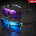 2PCS Classic Colorful Sports Sunglasses - One-Piece Lens, UV400 Unisex for Outdoor, Travel & Daily