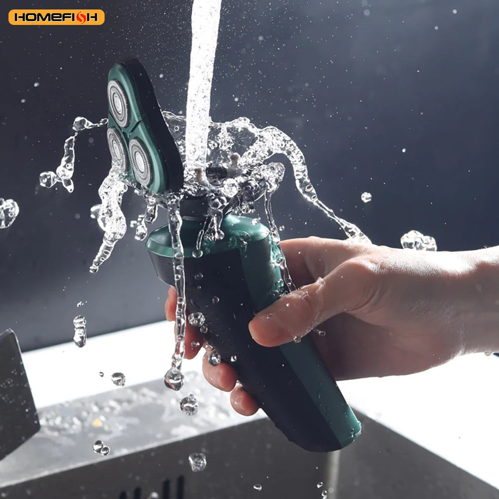 LCD Display Smart Electric Shaver, 3D Floating Triple Head Razor, USB Rechargeable Waterproof for Shaving & Beard Trimming