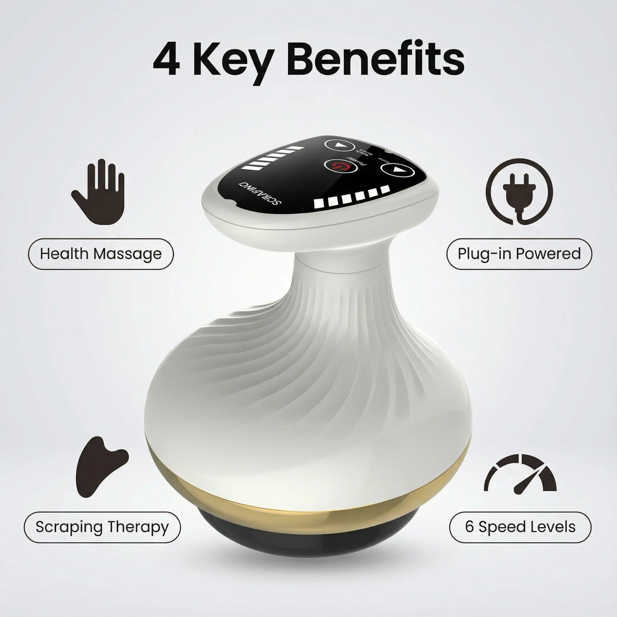 Electric Massage Meridian Brush Universal Body Dredging Cupping Scraping Instrument  Abdominal And Back Massager For Home
