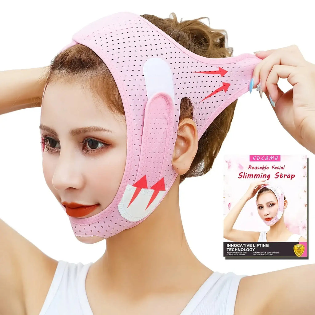 Reusable V-Shaped Face Strap – Pink