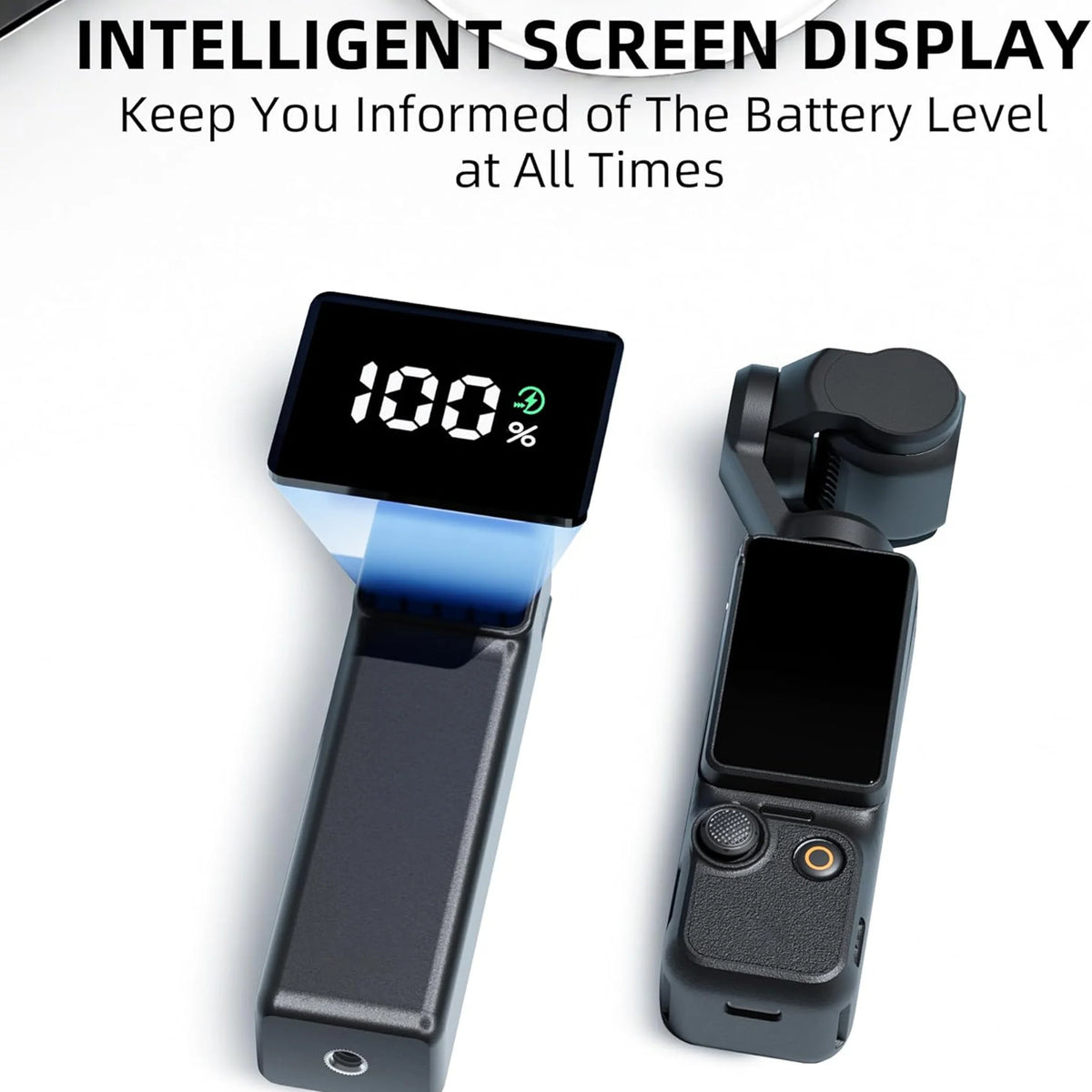 Pocket 3/4 Fast Charging Battery Controller and DJI Osmo Pocket3/4, Por Extra and Reserved 1/4" Threaded Hole with Type-C Cable