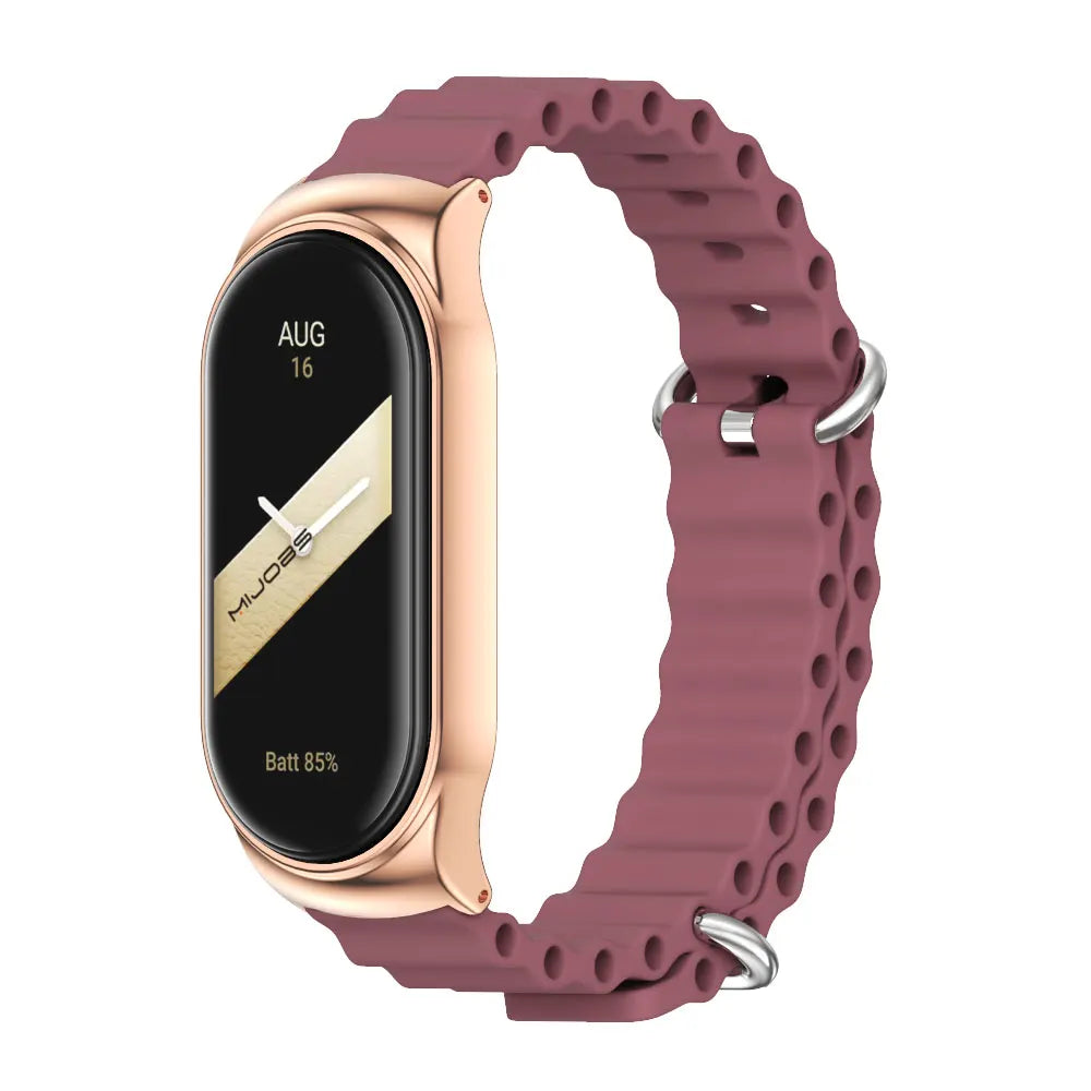 For Mi Band 10 9 8 7 6 5 Strap Silicone Wristband for Mi Band 9 Leather Strap For Mi band 8 Bracelet MiBand Metal Wristbands