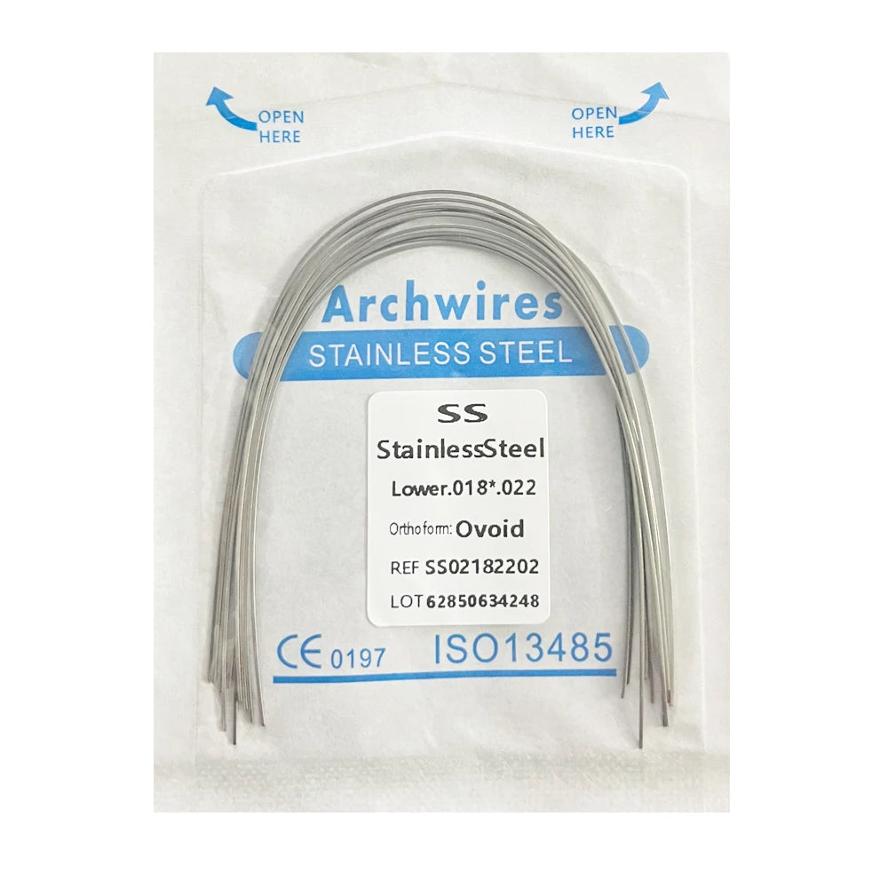 10pcs/pack Dental Orthodontic Stainless Steel Round/Rectangular Wire Ovoid Form Dentist Material Dental Arch Wire