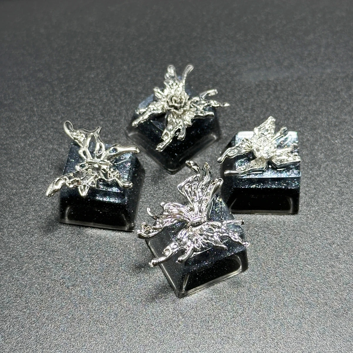 Custom Handmade Metal Keycaps Black Butterfly Girl Design OEM ESC Keys for Mechanical Gaming Keyboard Artisan Personality Gift