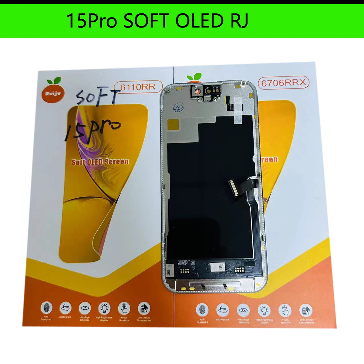 RJ SOFT OLED LCD Display Replacement For iPhone 16 12Pro 13pro 15pro 14pro 16pro 17pro Max 14 16 15 PLUS Touch Screen Digitizer