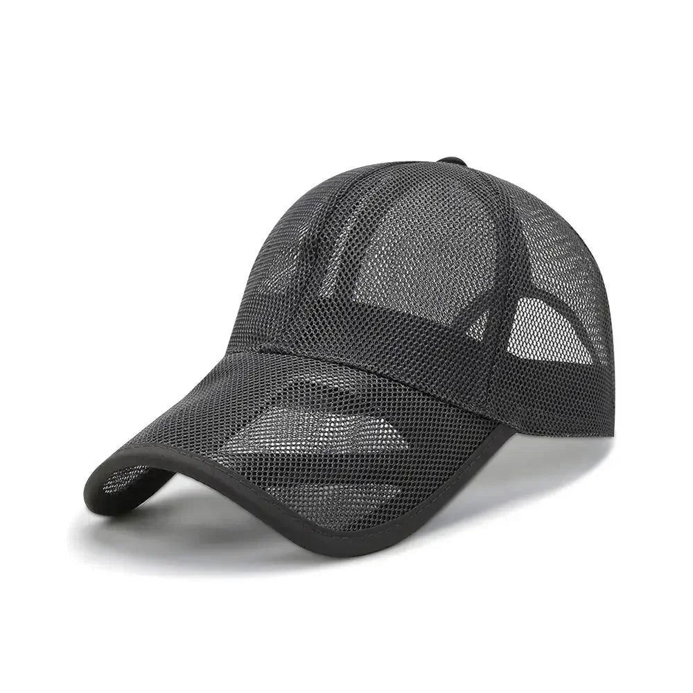 Unisex Summer Full Mesh Baseball Cap Trucker Cap Trucker Caps Men Fishing Hat Quick Dry Golf Running Hat Adjustable Snapback Hat