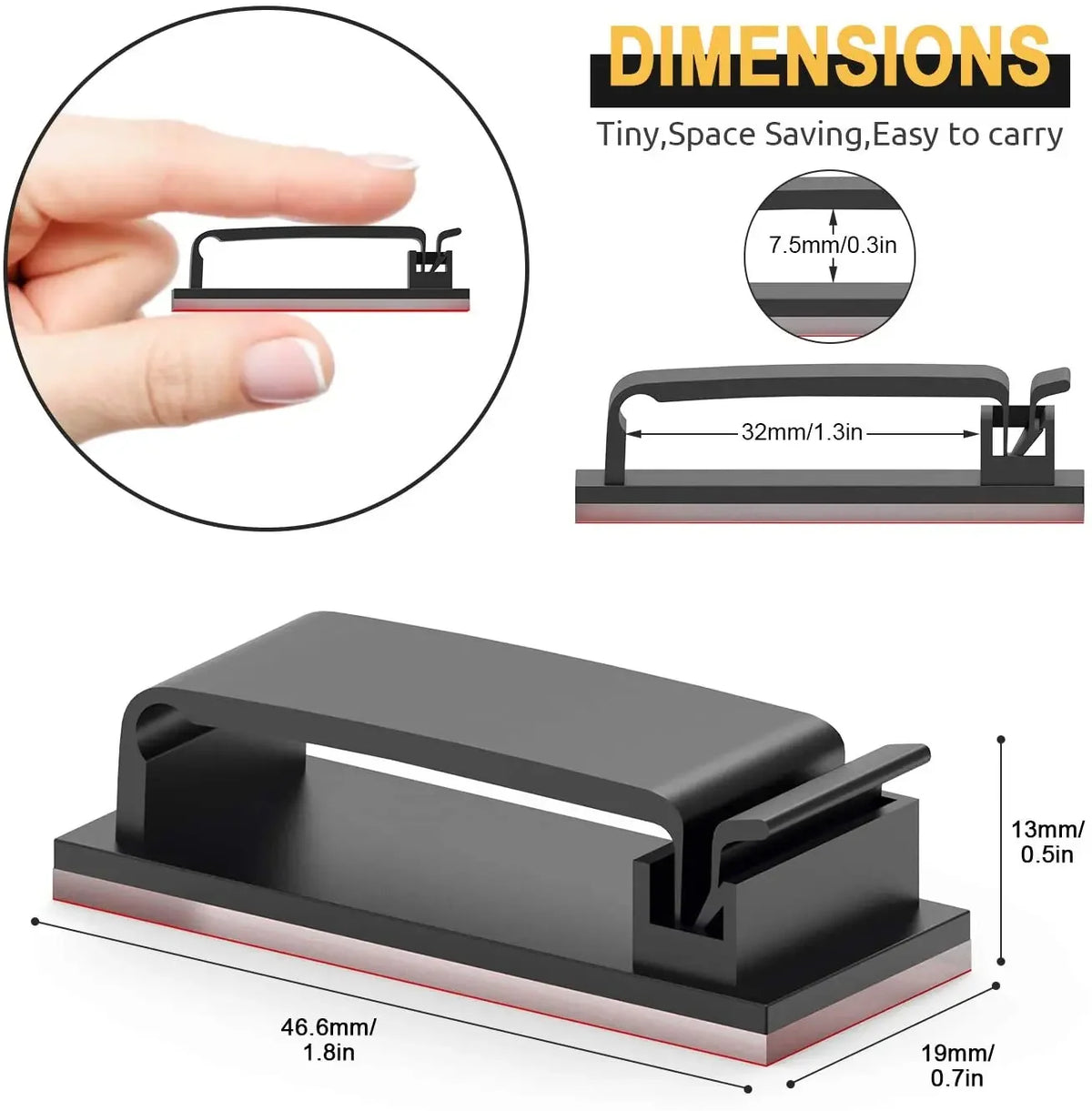 Adhesive Wire Organizer Cable Holder Cord Management Harness Clamp Clip For Home PC Power USB Cable Wiring Desktop Cord Manager