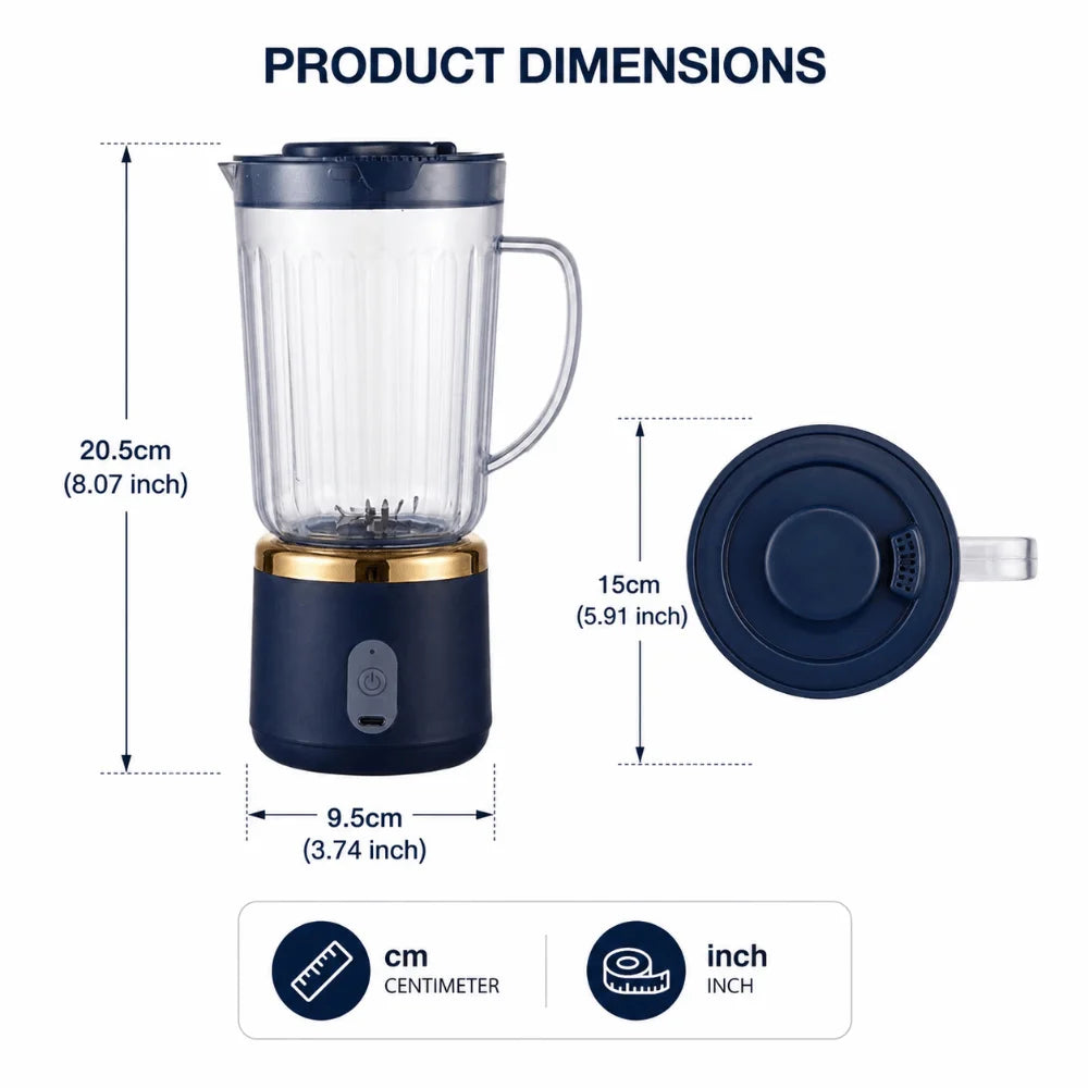 Double Cup Electric Juicer 700Ml Capacity Sharp Blades Portable Juicer Easy Disassemble Compact Size Smoothie Blender Gym Use